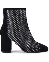 Carvela Kurt Geiger - Suede Fabric Hotsox Ankle Block Boots - Lyst