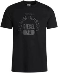 DIESEL - Property Of Denim Division Logo T-Shirt Cotton - Lyst