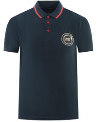 Class Roberto Cavalli - Circular Snake Logo Navy Blue Polo Shirt - Lyst