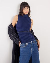 River Island - Tank Top Belted Knit Ribbed - Lyst