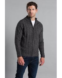 Kensington Eastside - Zip-Through Funnel Neck Ribbed Cardigan - Lyst