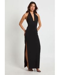 Boohoo - Bengaline Midaxi Dress With Mesh Halterneck - Lyst