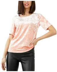 Brave Soul - Plain T Shirts Regular Fit Short Sleeve Party Velvet T Shirt - Lyst