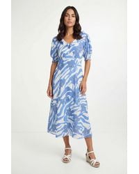 Wallis - Mixed Floral Ruffle Midi Dress - Lyst
