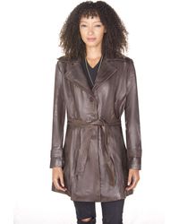 Infinity Leather - 3/4 Length Trench Coat-Ranchi - Lyst