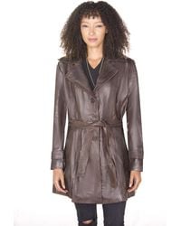 Infinity Leather - 3/4 Length Trench Coat-Ranchi - Lyst