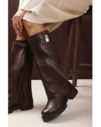Where's That From - 'Brescia' Fold Over Knee High Chunky Sole Boots - Lyst