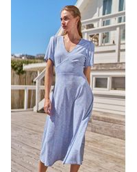 Mountain Warehouse - 'Como' Printed Tea Dress Casual Lightweight Short Sleeve Midi Outfit Viscose - Lyst