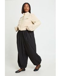 Boohoo - Plus Poplin Concealed Waistband Balloon Trouser - Lyst