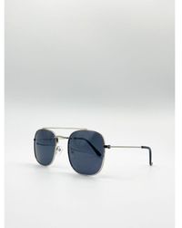 SVNX - Aviator Style Double Bridge Sunglasses - Lyst