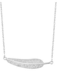 The Jewellery Stockroom - Sterling Sideways Feather Necklace - Lyst