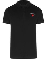Moschino - Love Heart Logo Polo Shirt Cotton - Lyst