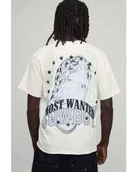 BoohooMAN - Regular Washed Most Wanted Mask T-Shirt - Lyst