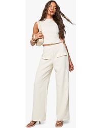 Boohoo - Woven Tailored Pocket Front Straight Leg Trouser - Lyst