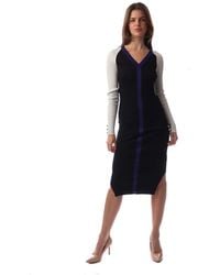BOSS - Long Sleeve Knitted Bodycon Dress - Lyst