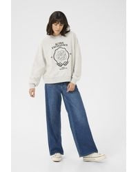 Kaffe - Sweatshirt Loose Fit Light Grey Melange - Lyst