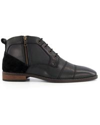 Dune - Capitol Casual Zip Detail Lace-up Boots Leather - Lyst