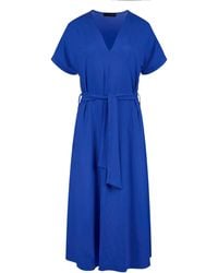 Conquista - Royal Jersey Belted Midi Dress - Lyst