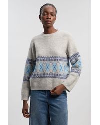 Karen Millen - Premium Alpaca Wool Blend Fairisle Knitted Jumper - Lyst