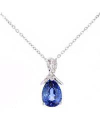 DIAMANT L'ÉTERNEL - 9Ct 1.05Ct Created Tanzanite And 0.02Ct Diamond Pendant - Lyst