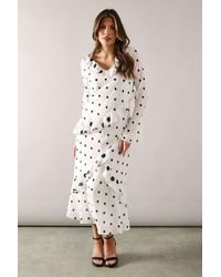 Wallis - Spot Mix Ruffle Asymmetric Dress - Lyst
