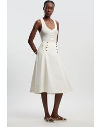 Karen Millen - Denim Button Front Skirt - Lyst