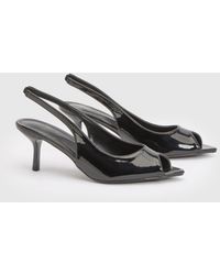Boohoo - Peep Toe Slingback Heeled Mules - Lyst