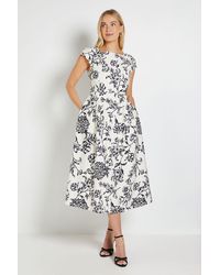 Wallis - Petite Floral Ottoman Fit & Flare Midaxi Dress - Lyst