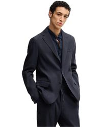 BOSS - Hanry Solid Patterned Flap Pocket Blazer - Lyst