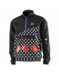 PUMA - Xalifearc Savanah Diamond Print Pull Over Tracktop Jacket 568202 01 A2D - Lyst