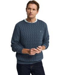 POLO CLUB - Crew Neck Cable Knit Sweater Pullover14 - Lyst