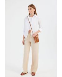 Hiccup - Mid Rise Elastic Waist Drawstring Straight Leg Trousers - Lyst