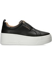 Carvela Kurt Geiger - Connected Laceless Platform Leather Trainers - Lyst