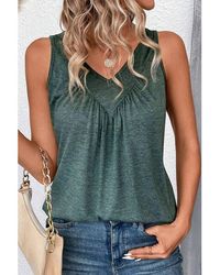 Azura Exchange - Mist V Neck Ruched Tank Top - Lyst