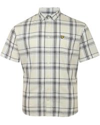 Lyle & Scott - Linen Check Short Sleeve Chalk Shirt - Lyst