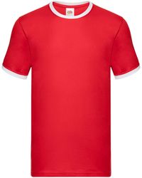 Fruit Of The Loom - Ringer Contrast T-Shirt Cotton - Lyst