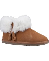 Hush Puppies - Ayana Suede And Faux Fur Slippers - Lyst