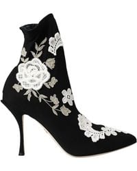 Dolce & Gabbana - Embroidery Slip On Boots Shoes - Lyst