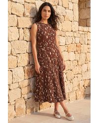 Roman - Brush Stroke Panel Midi Dress - Lyst