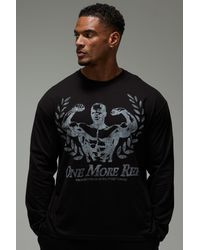 BoohooMAN - One More Rep Oversized Graphic Long Sleeve T-Shirt - Lyst