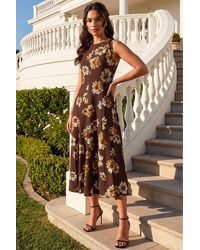 Roman - Floral Panel Midi Dress - Lyst