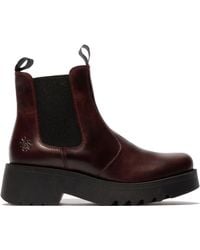 Fly London - Wedged Chelsea Leather Boots - Lyst
