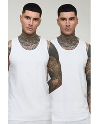 BoohooMAN - Tall 2 Pack Basic Regular Fit Tank - Lyst