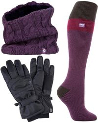 Heat Holders - Ladies Ski Set Neck Warmer Gloves & Thermal Ski Socks Winter Wear - Lyst