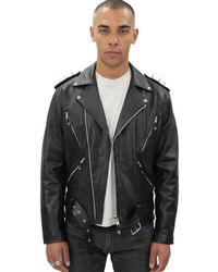 Infinity Leather - Brando 'Ghostrider' Spiked Biker Jacket-Munich - Lyst