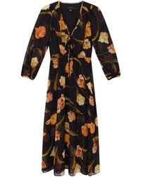 Ted Baker - Mesh Top Midi Dress - Lyst
