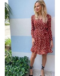 Sosandar - Tuscan Polka Dot Belted Shift Dress - Lyst