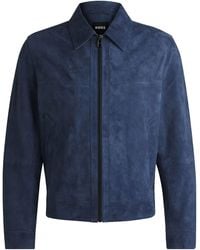 BOSS - H-Malbano 5 Suede Jacket Medium - Lyst