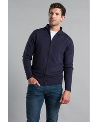 Kensington Eastside - Dark Funnel Neck Zip-Through Cardigan - Lyst