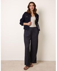 Blue Vanilla - Spot Print Crinkle Wide Leg Trousers - Lyst